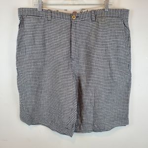 Tommy Bahama Checkered Paradise Nation Linen Silk Beach Chino Shorts 38 Mens